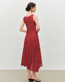 Polka Dot Chiffon Bias-Cut Dress