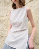 Linen Cotton Asymmetric Sleeveless Top
