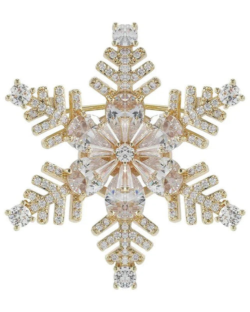 Snowflake Rhinestone Brooch Pins