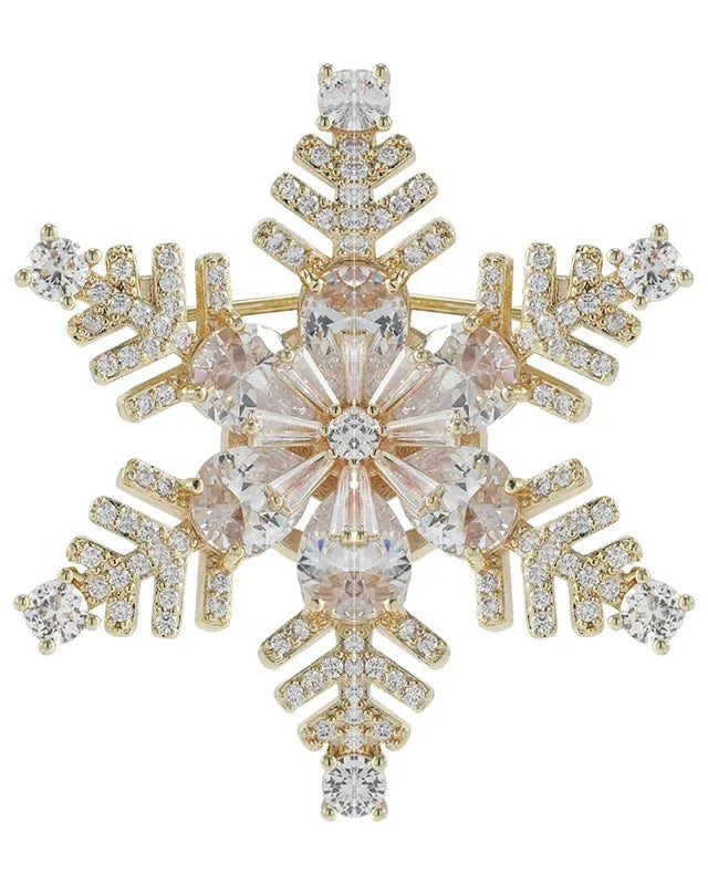 Snowflake Rhinestone Brooch Pins