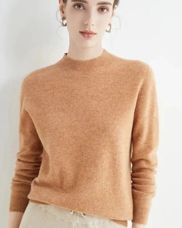 Basic Style Round Neck Wool Jumper