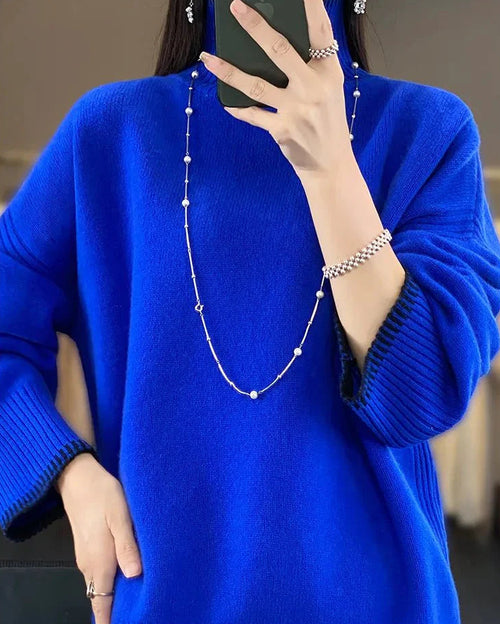 Oversized 100% Wool Turtleneck Sweater