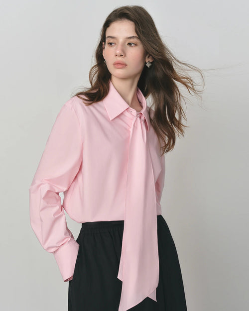 Women's Cotton Bow-Tie Blouse