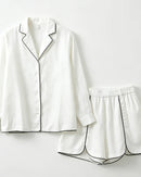 Solid Puff Sleeve Shirt Shorts Set