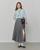 Asymmetric Flounce V-Neck Casual Shirt