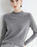 Basic Style Round Neck Wool Jumper