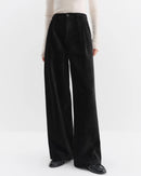 High-Waisted Straight-Leg Knit Pants