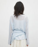 Hollow-Out Slant Shoulder Knit Top