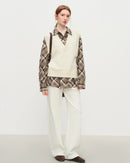 Wool Knit V-Neck Sleeveless Vest