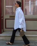 Cotton Minimalist Lapel Long-Sleeve Shirt