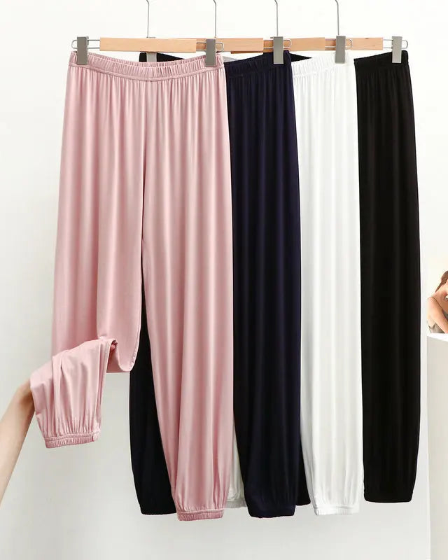 Modal Elastic Waist Full-Length Lounge Pants