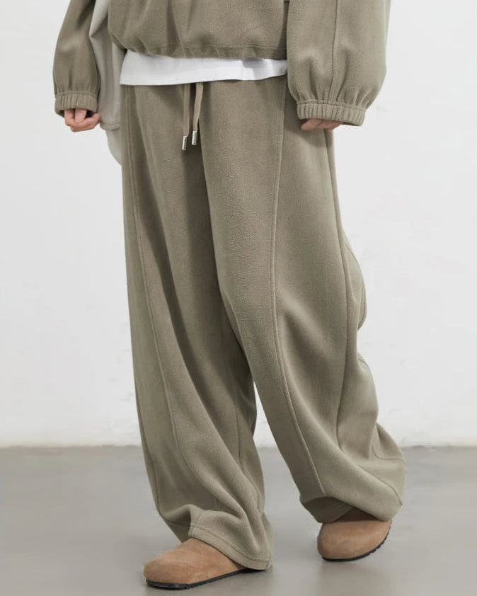 Granular Velvet Wide-Leg Pants