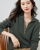 Pure Cashmere Half-zip Collar Jumper