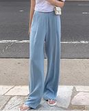 High-Waisted Wide-Leg Straight Pants