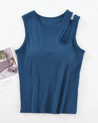 Modal Padded Hollow-Shoulder Cami Vest
