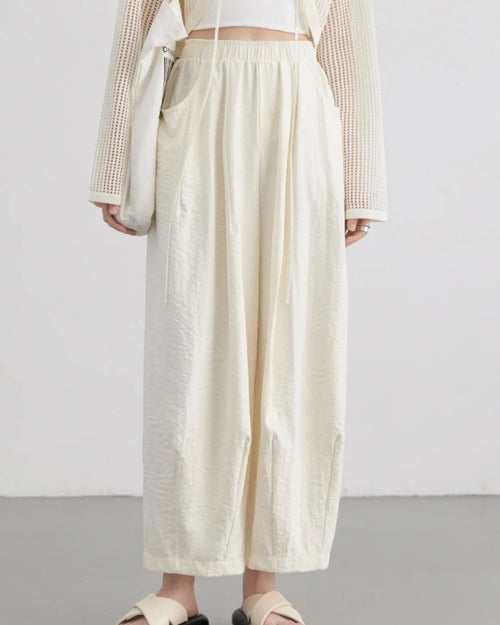 Pleated High-Waist Wide Leg Trousers