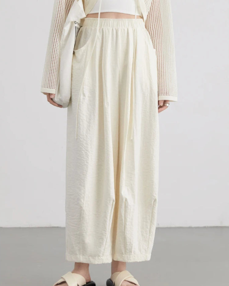 Pleated High-Waist Wide Leg Trousers