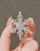 Snowflake Rhinestone Brooch Pins