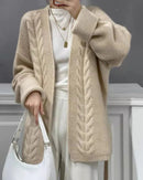 Gentle Short Cable Wool Cardigan