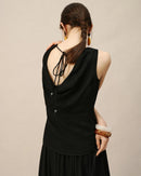 Sleeveless Vest And A-Line Skirt Set