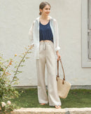 High-Waisted Wide-Leg Straight Pants