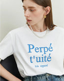 Letter Embroidered All-Match T-Shirt
