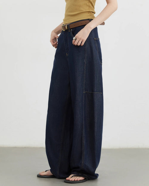 Loose High-Waist Wide Leg Lyocell Jeans