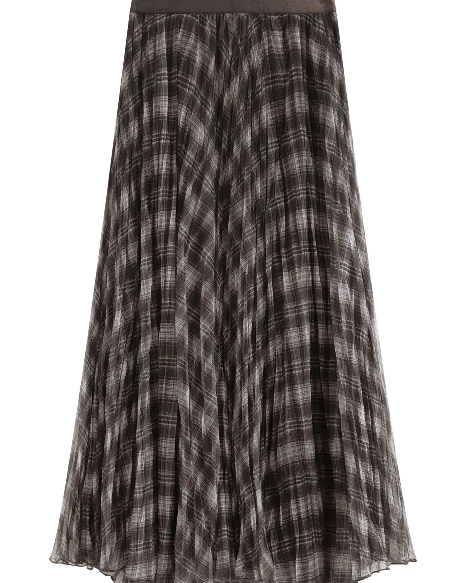 Retro Plaid Mesh A-Line Skirt
