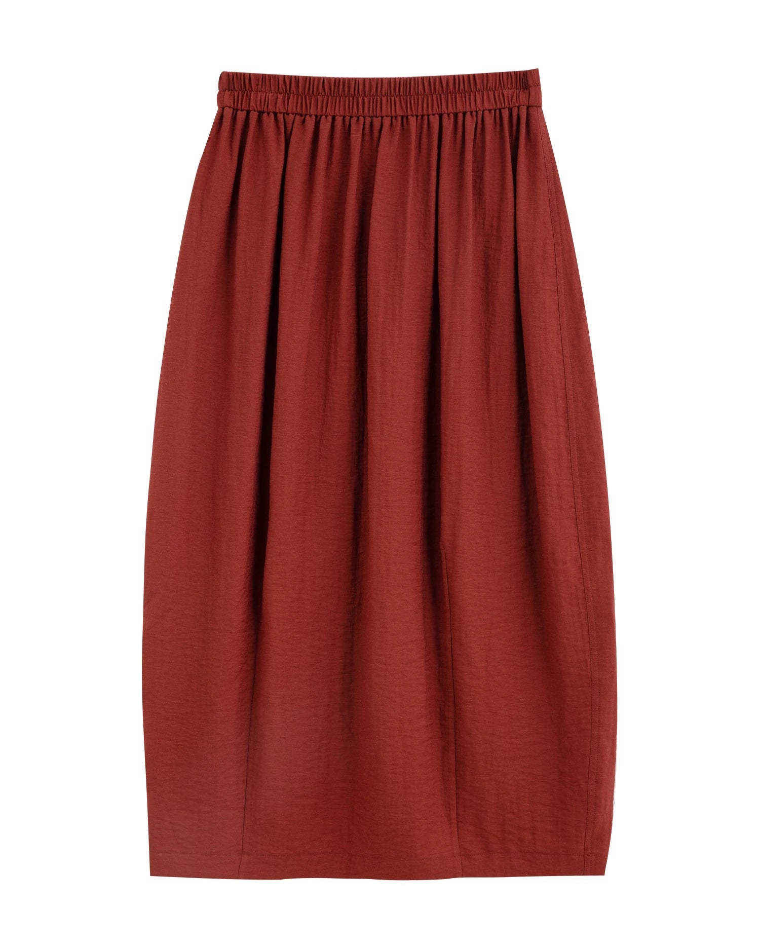 Linen Blend Stretch Waist A-Line Skirt