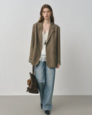 Retro Raw-Denim High-Waisted Jeans