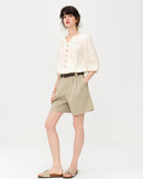 Versatile Linen Blend Classic Casual Shorts
