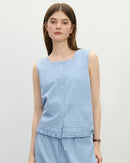 Square-Neck Knitted Sleeveless Vest