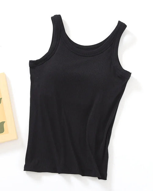 Modal Built-In Bra Sleeveless Sleep Vest Top