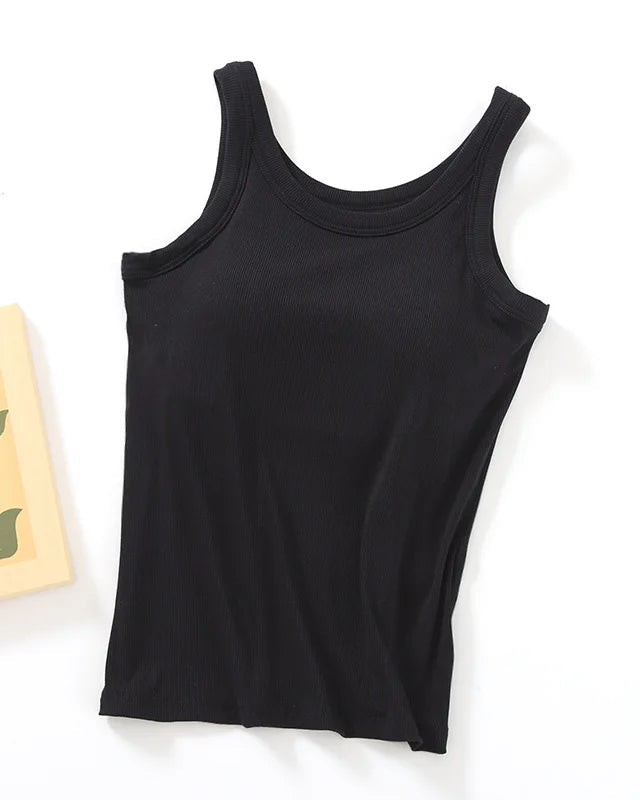 Modal Built-In Bra Sleeveless Sleep Vest Top