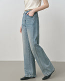 Retro Raw-Denim High-Waisted Jeans