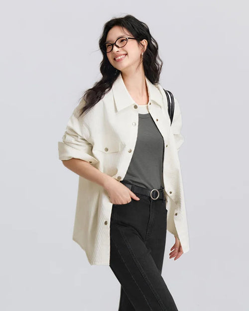 Diamond Jacquard Oversized Cotton Shirt
