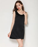 Mulberry Silk Round Neck Sleeveless Mini Dress