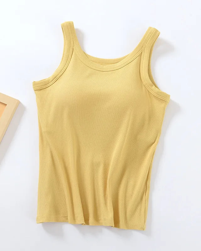 Modal Built-In Bra Sleeveless Sleep Vest Top