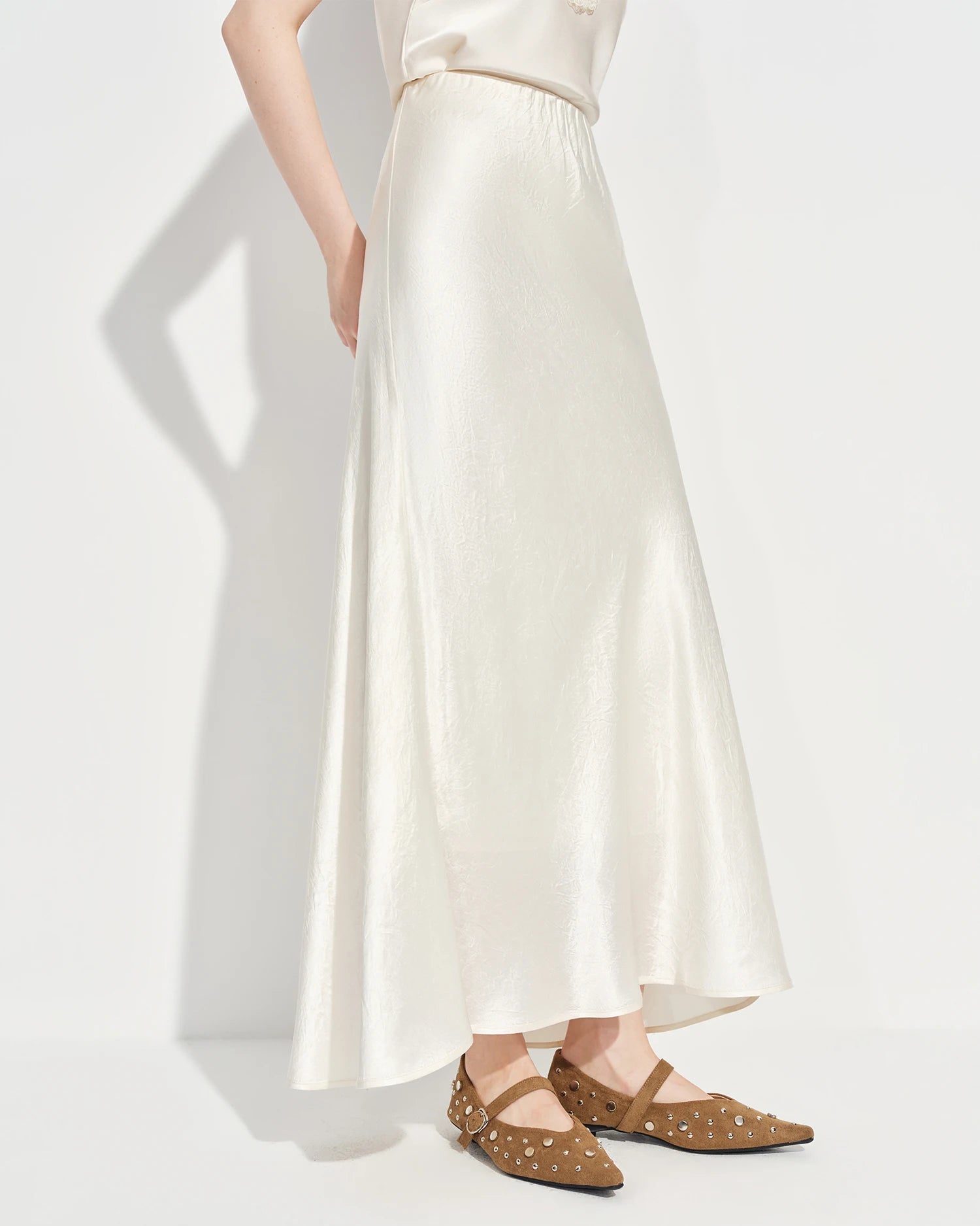 Elastic-Waist Flared Skirt