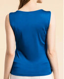 Silk-Viscose Jersey O-Neck Knit Sleeveless Tank Top