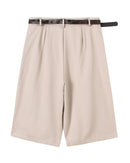 Pleated High-Waisted Shorts