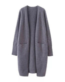 Relaxed Open-Front Knitted Longline Cardigan