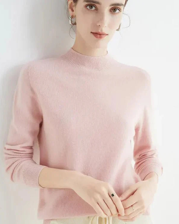 Basic Style Round Neck Wool Jumper