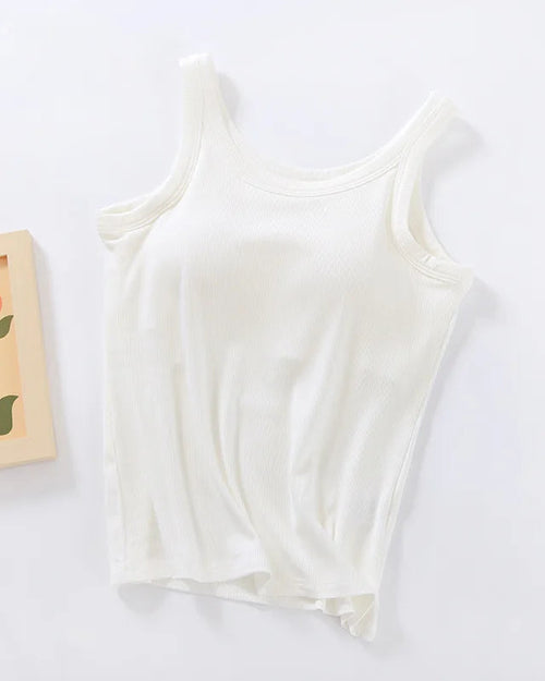 Modal Built-In Bra Sleeveless Sleep Vest Top