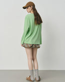 Puppy Letter Print Loose Long-Sleeve T-Shirt