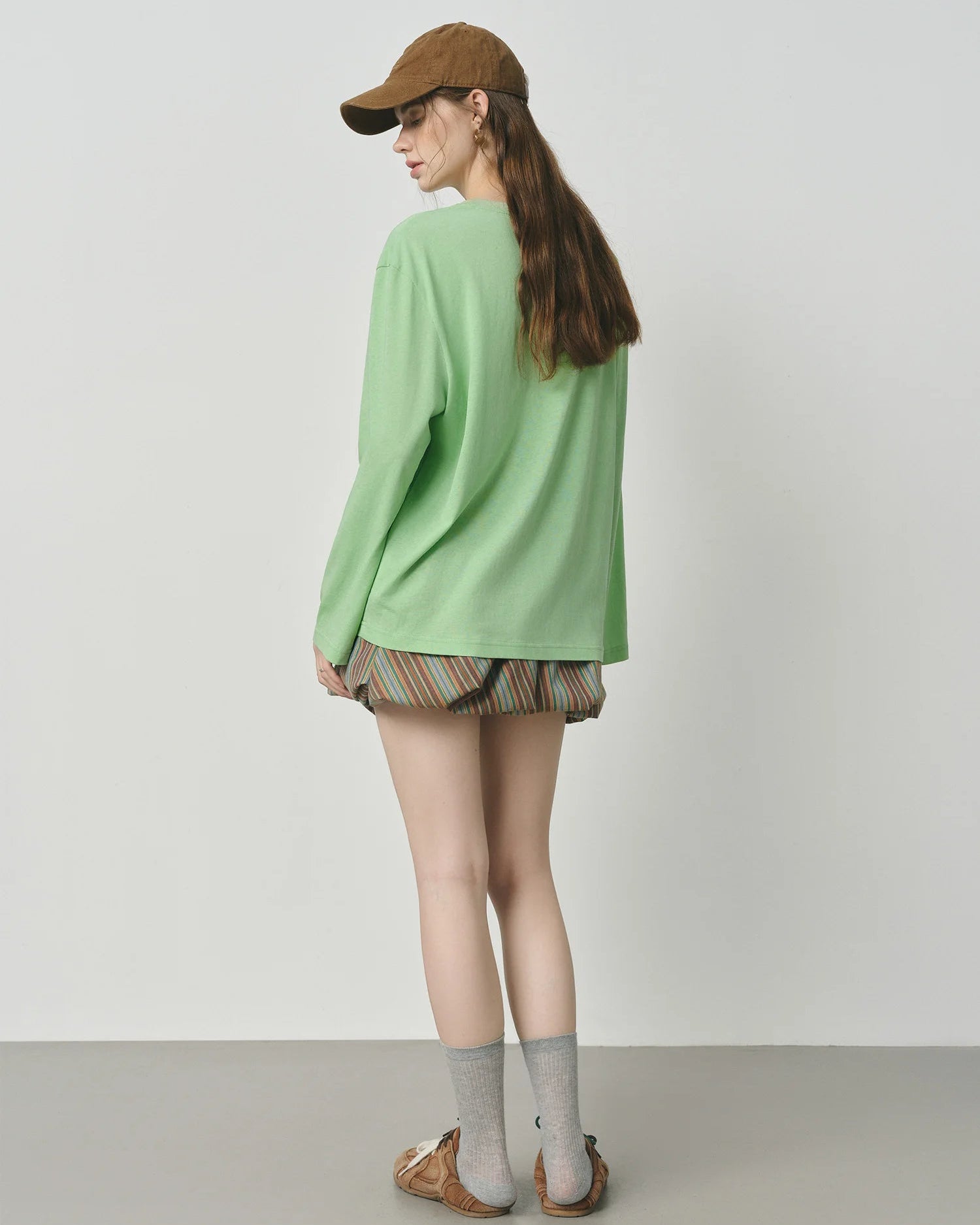 Puppy Letter Print Loose Long-Sleeve T-Shirt