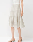 Women's Casual Striped Midi Skirt