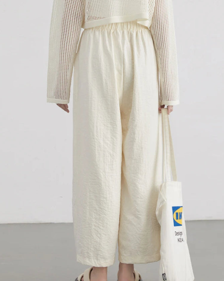 Pleated High-Waist Wide Leg Trousers