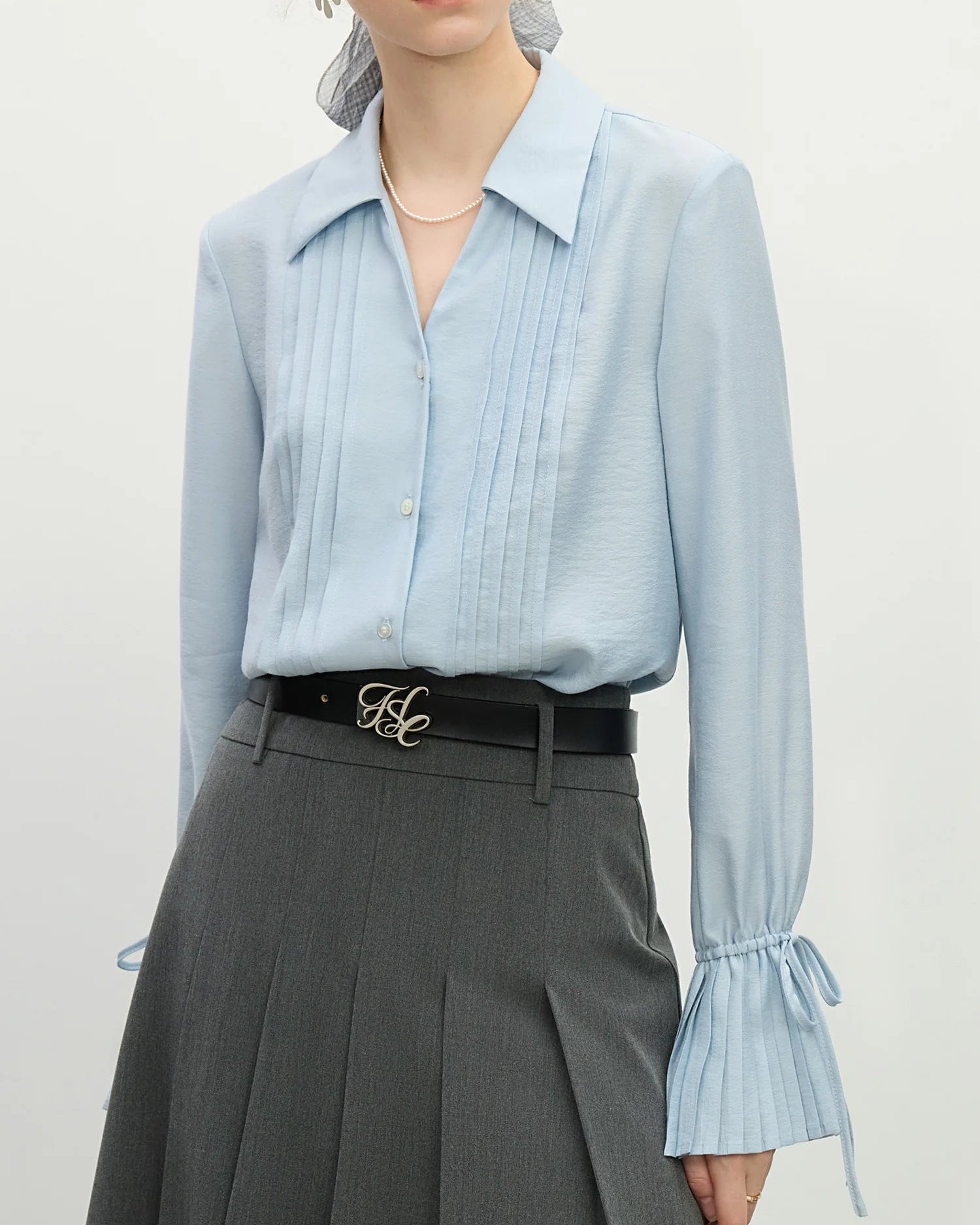 Versatile Pleated Long Sleeve Chic Shirt