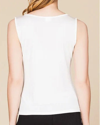Silk-Viscose Jersey O-Neck Knit Sleeveless Tank Top